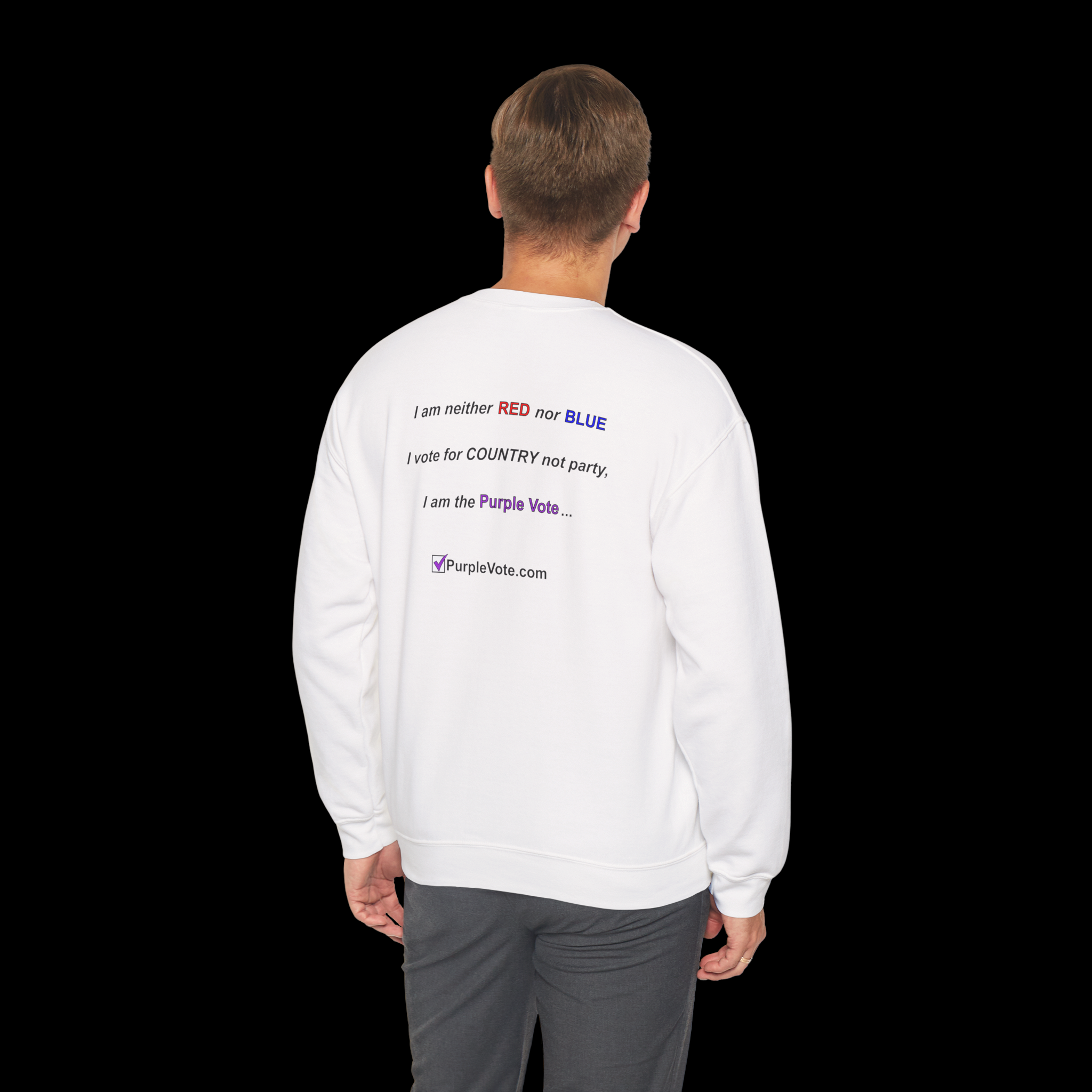 PurpleVote.com- Sweatshirt Person 1 Back