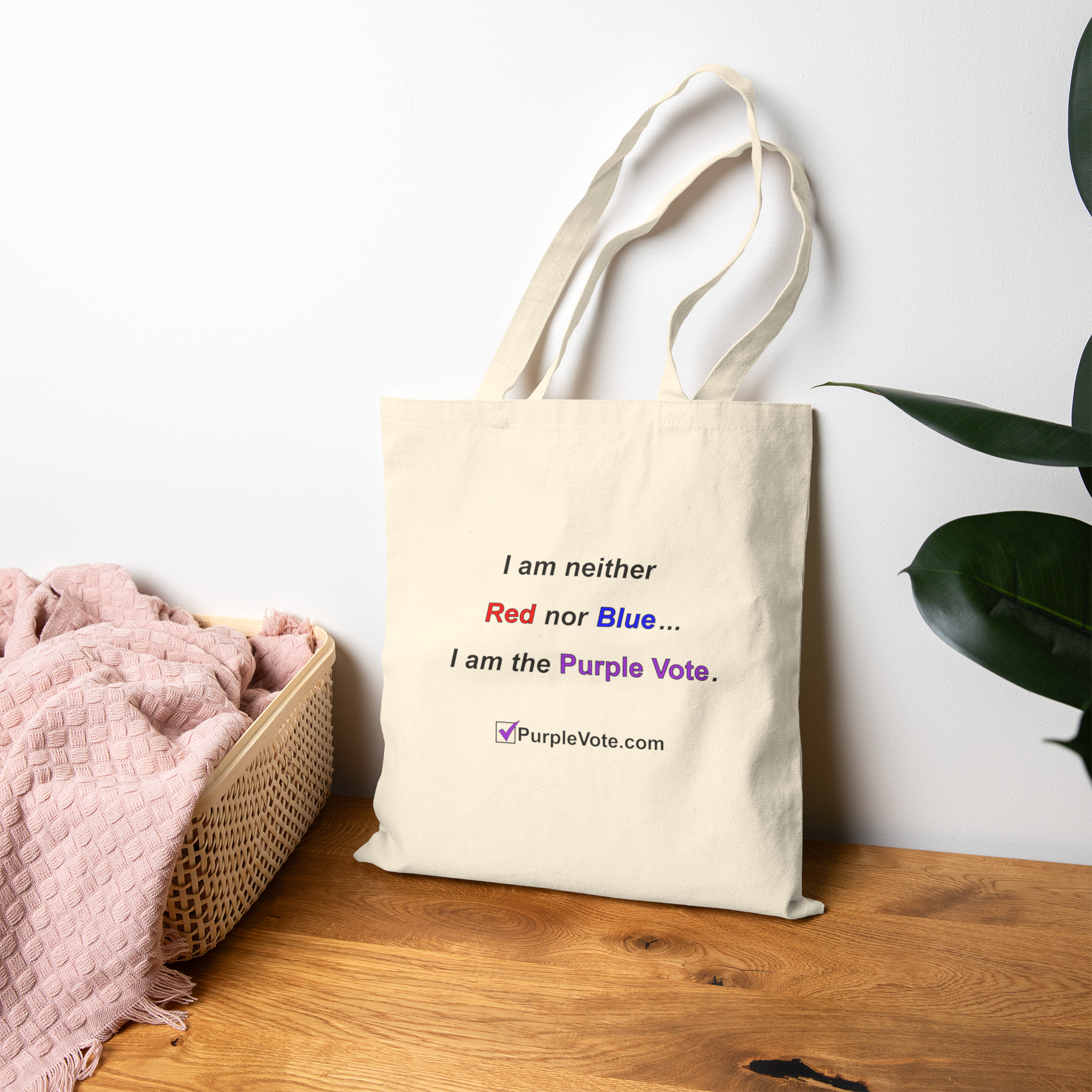 PurpleVote.com - Tote bag context Back