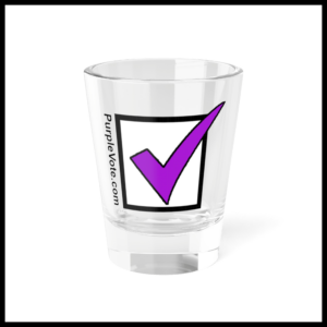 PurpleVote.com - Shot Glass Front