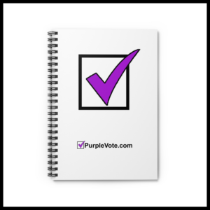 PurpleVote.com - Spiral Notepad front