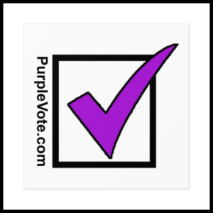 PurpleVote.com - Square Sticker 3 inch