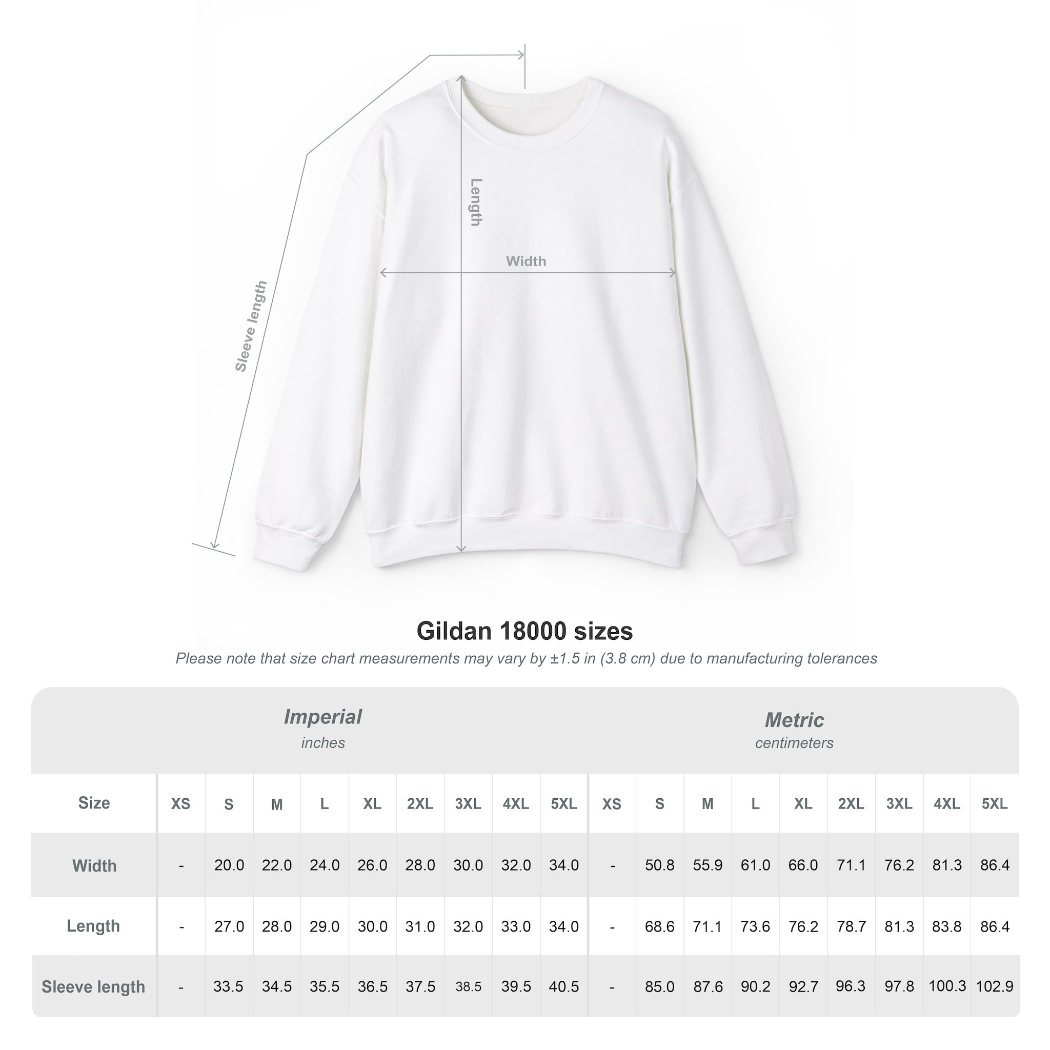 PurpleVote.com- Sweatshirt Chart